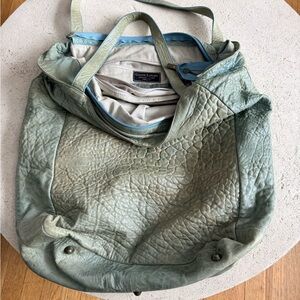 Giorgio Brato Textured Green Leather Hobo Bag